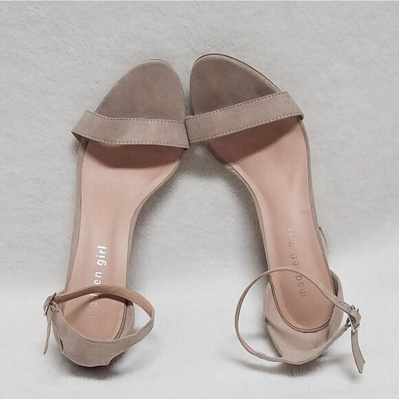 MADDEN Girl Beella Tan Suede Heeled Sandal Strappy - Picture 13 of 15